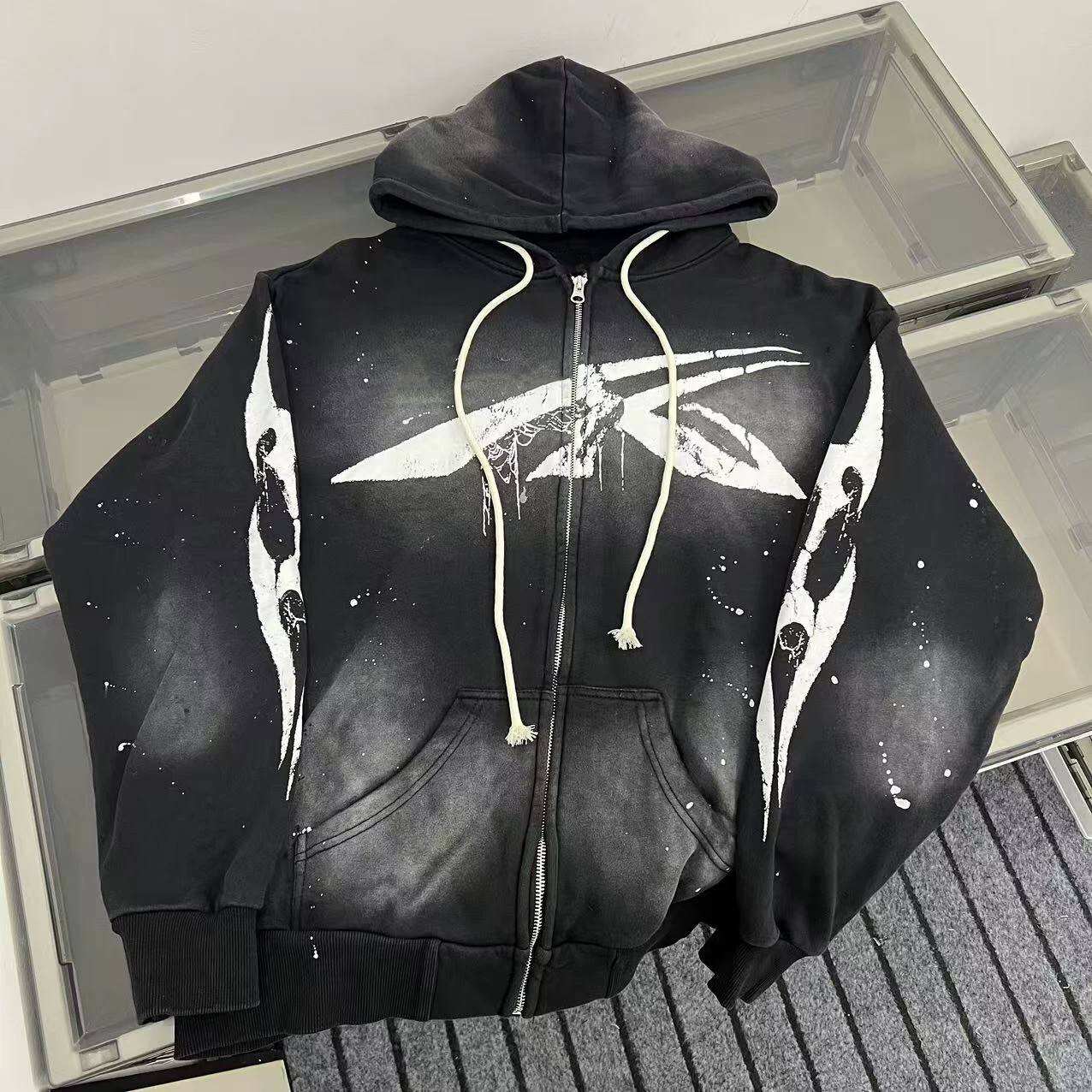High Quality Hellstarring Star Hoodie 100% Cotton Designer Sweatshirt Loose Fit Winter Season XL Size with Hooded Collar