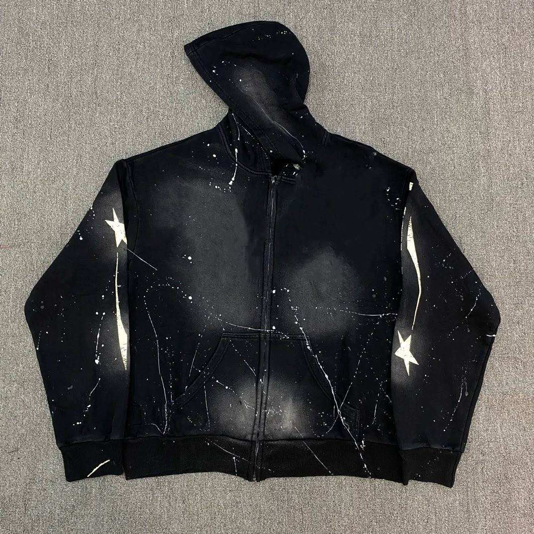 High Quality Hellstarring Star Hoodie 100% Cotton Designer Sweatshirt Loose Fit Winter Season XL Size with Hooded Collar