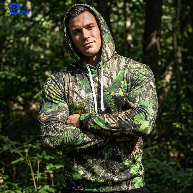 OEM Custom Wholesale 100% Polyester Fleece 250gsm All Over Print Pullover Thick Oversized Camouflage Real Tree Camo Hoodie
