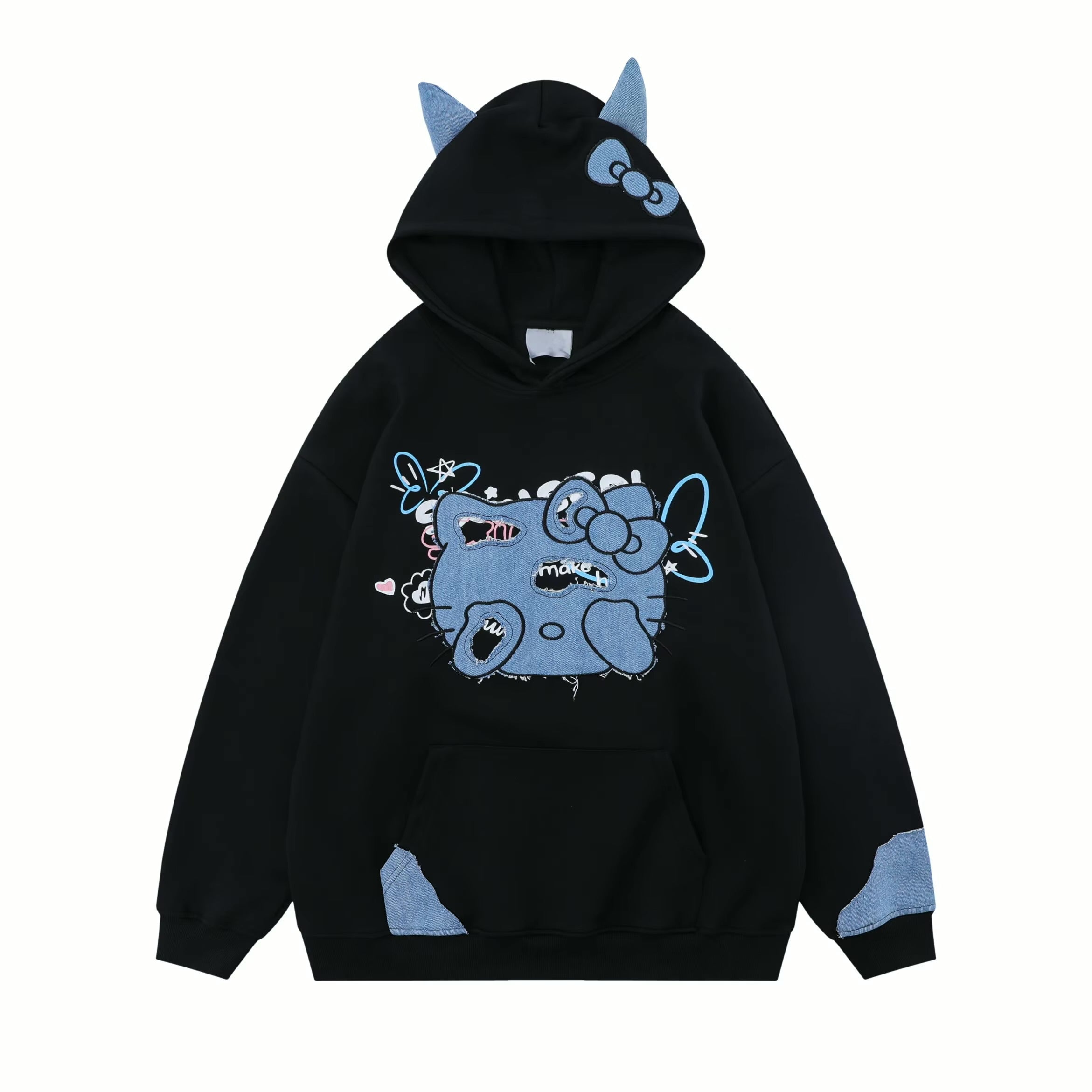 Factory Custom Women Hooded Sweatshirt Long Sleeve Drop Shoulder Jumpers High Street Style Women Pullovers Oversize Hoodies
