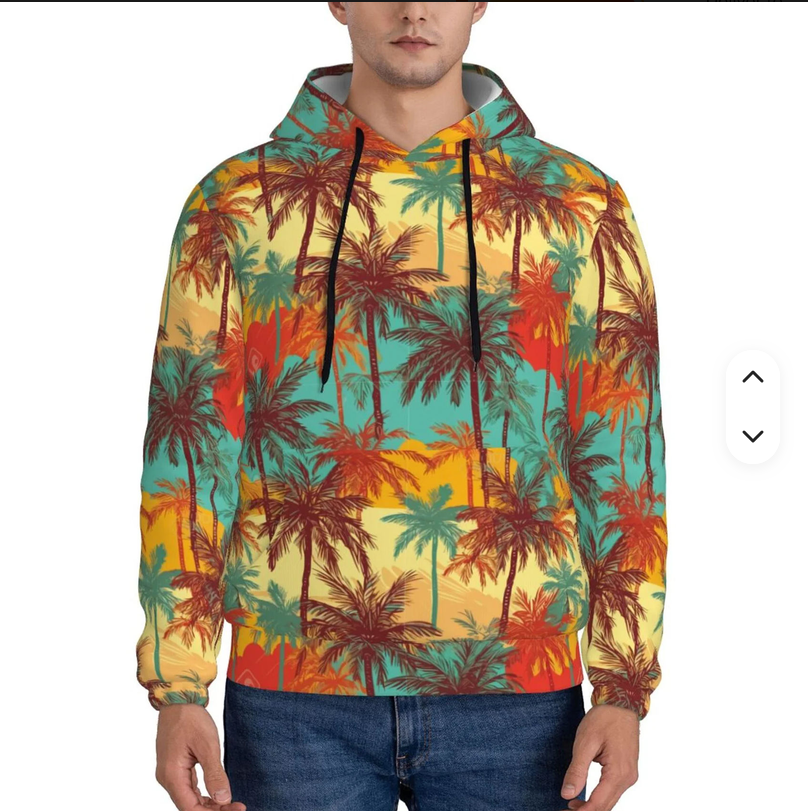 Hawaiian Beach Print Hoodie
