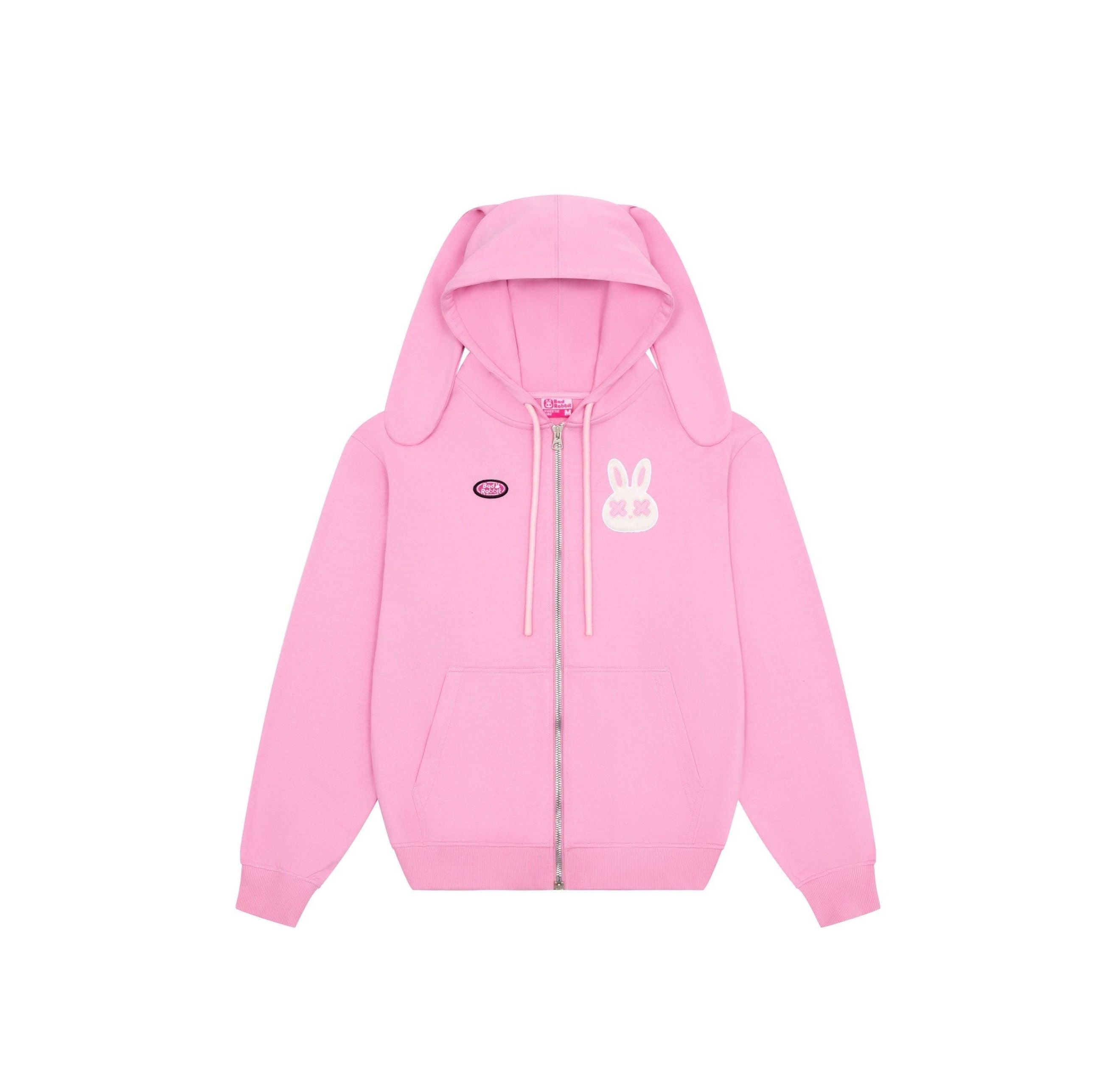 Pinkie Rabbit Hoodie Premium Terry Fabric Zip Up Hoodie With Customizable Embroidery Built For All Weather Conditions
