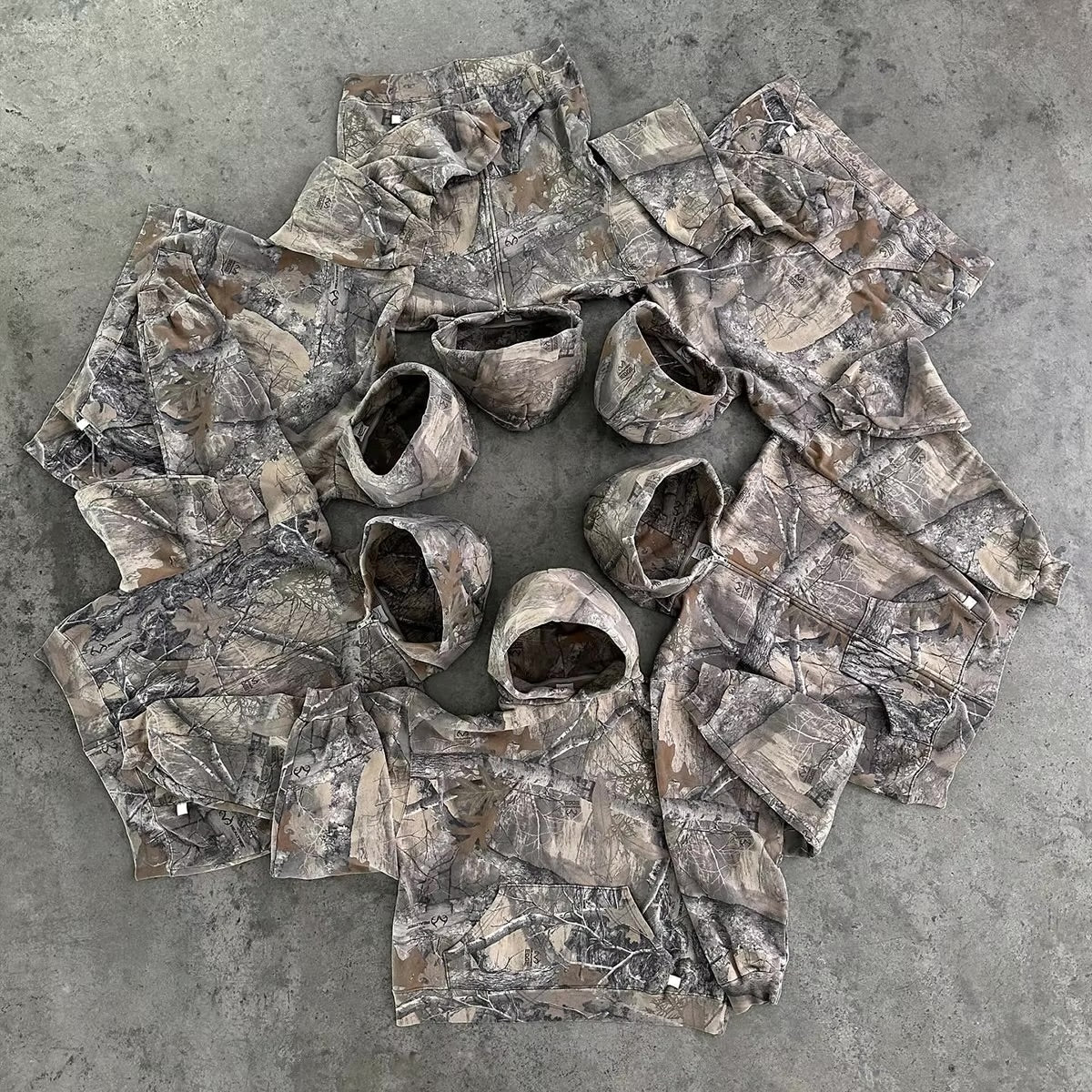 Men's 100%Cotton Pullover Cropped Hoodie Men Custom Digital DTG Woobie Real Tree Printed Pullover Oversized Hunting Camo Knitted